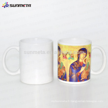 Tasse blanche de sublimation 11OZ de haute qualité, certificat FDA